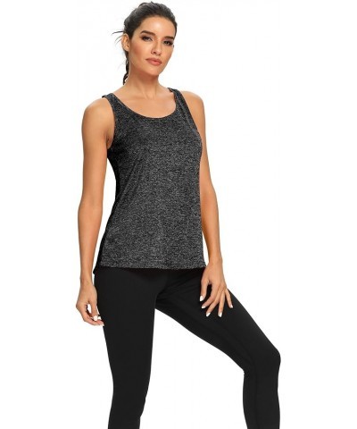 Yoga Tank Tops for Women Sleeveless Workout Tank Tops Mesh Back Tops Racerback Muscle Tank Tops 2-ma Black $13.77 Tanks