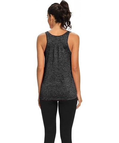 Yoga Tank Tops for Women Sleeveless Workout Tank Tops Mesh Back Tops Racerback Muscle Tank Tops 2-ma Black $13.77 Tanks