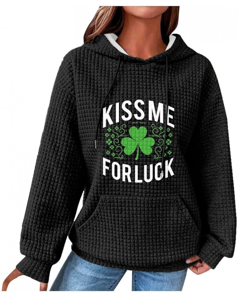 Happy St Patricks Day Hoodies Women Irish Shamrock Flag Graphic Tee Cute Heart Lucky Tops Plus Size Waffle Sweatshirts Gifts ...