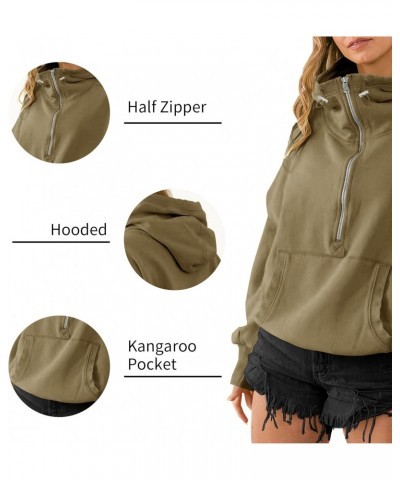 High Neck Hoodies for Women Oversized Half Zip Drawstring Y2K Pullover Sweater Casual Long Sleeve Sweatshirt with Pockets $16...