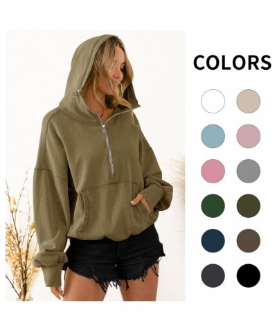 High Neck Hoodies for Women Oversized Half Zip Drawstring Y2K Pullover Sweater Casual Long Sleeve Sweatshirt with Pockets $16...