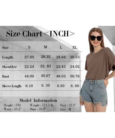 Women's Oversized Short Sleeve T-Shirts Summer Crewneck Workout Tops Loose Side Slit Casual Basic Tee Blue $12.24 T-Shirts