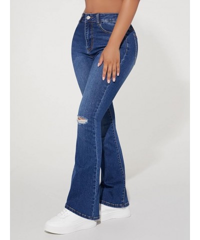 Ripped Bootcut Leg Jeans Womens Jeans (Color : Medium Wash, Size : Petite S.) Petite XXS. Dark Wash $22.93 Jeans