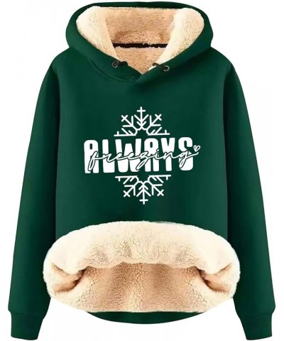 Womens Hoodies Fleece Jacket Winter Sherpa Lined Sweatshirt Winter Warm Thermal Pullover Hooded Sweatshirts T-green $14.24 Ja...