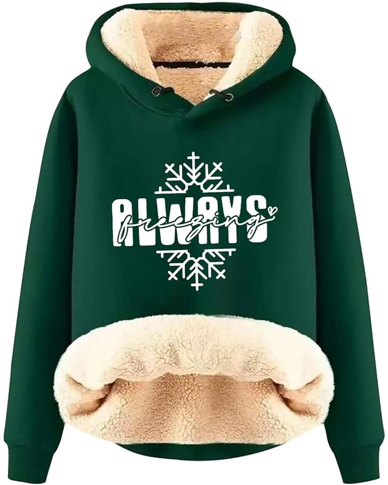 Womens Hoodies Fleece Jacket Winter Sherpa Lined Sweatshirt Winter Warm Thermal Pullover Hooded Sweatshirts T-green $14.24 Ja...