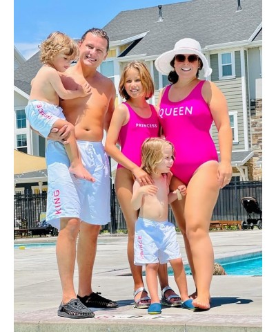 Family Matching Swimsuit Pineapple Printed Striped Monokini One Piece Bathing Suit Beach Wear Boys Pink-letter $10.00 Swimsuits