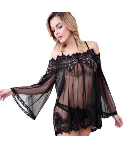 Lingerie for Women Sexy Naughty See Through Babydolls Floral Lace Trim Chemises Spaghetti Strap Nightgowns Exotic Sleepwear B...