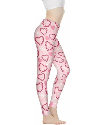 Yoga Pants for Womens Stretch Leggings Sports Tummy Control Workout Leggings XS-3XL Valentine Love Heart $15.11 Activewear