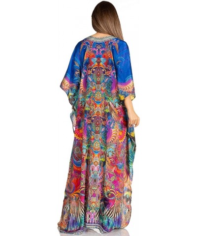 Yeni Women's Short Sleeve V-Neck Summer Floral Long Caftan Dress Cover-up 524 $34.19 Swimsuits