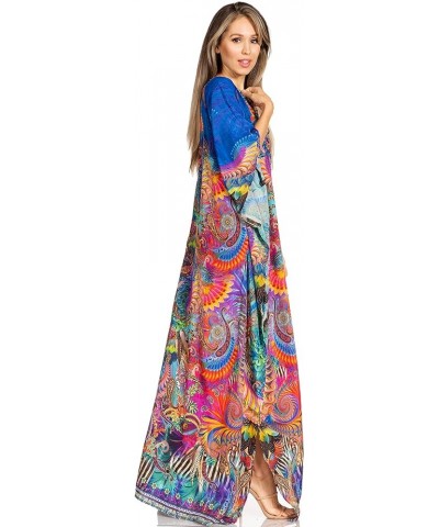 Yeni Women's Short Sleeve V-Neck Summer Floral Long Caftan Dress Cover-up 524 $34.19 Swimsuits