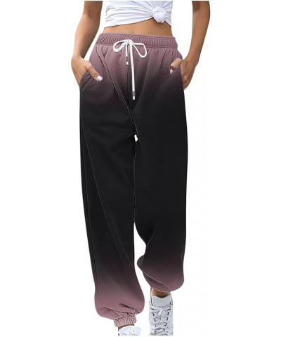 Womens Sweatpants with Pockets Women's Trendy Casual Warm Print Sherpa Lined Athletic Sweatpants Jogger Fleece Pants 04-purpl...