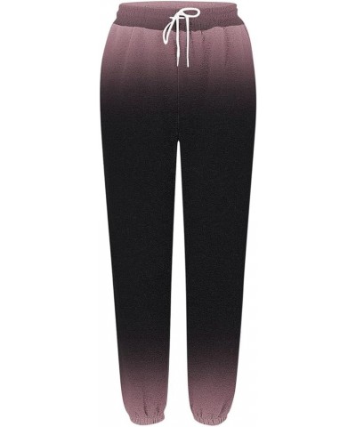 Womens Sweatpants with Pockets Women's Trendy Casual Warm Print Sherpa Lined Athletic Sweatpants Jogger Fleece Pants 04-purpl...