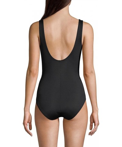 Womens SlenderSuit Tummy Control V-neck Wrap Swimsuit Black $41.98 Swimsuits