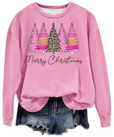 Ugly Christmas Sweaters For Women 2023 Cute Christmas Tree Print Crewneck Long Sleeve Pullover Holiday Sweatshirts 12 pink $7...