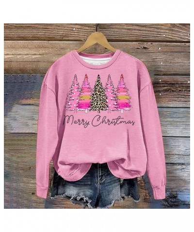 Ugly Christmas Sweaters For Women 2023 Cute Christmas Tree Print Crewneck Long Sleeve Pullover Holiday Sweatshirts 12 pink $7...