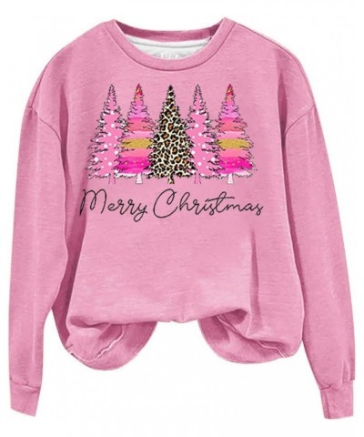 Ugly Christmas Sweaters For Women 2023 Cute Christmas Tree Print Crewneck Long Sleeve Pullover Holiday Sweatshirts 12 pink $7...