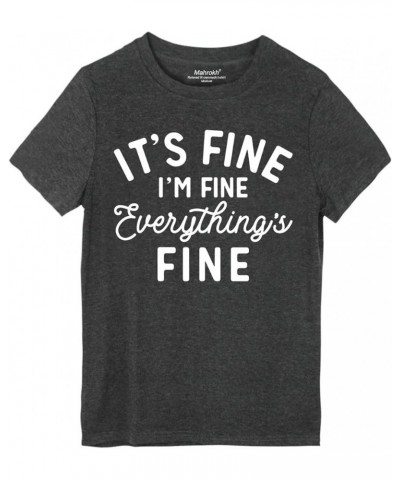 Its Fine Im Fine Everythings Fine Tshirt Women Inspirational T Shirts Short Sleeve Graphic Tees Tops Grey $11.87 T-Shirts