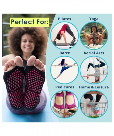 Anklet Toeless Non-slip Grip Socks - Cotton Socks for Yoga, Barre, Pilates, Dance, Ballet - Size 5-13 Classic Black $10.81 Ac...