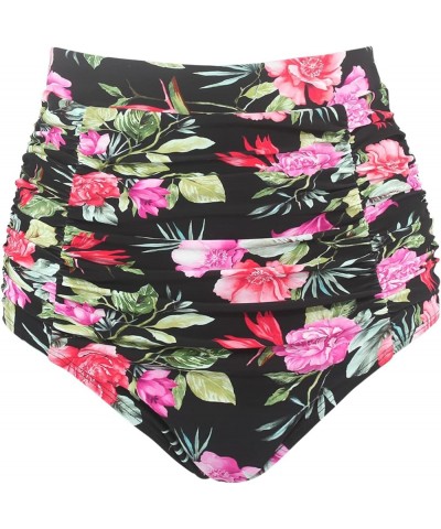 Women's Ruched Bikini Bottom Peony Print $12.74 Swimsuits