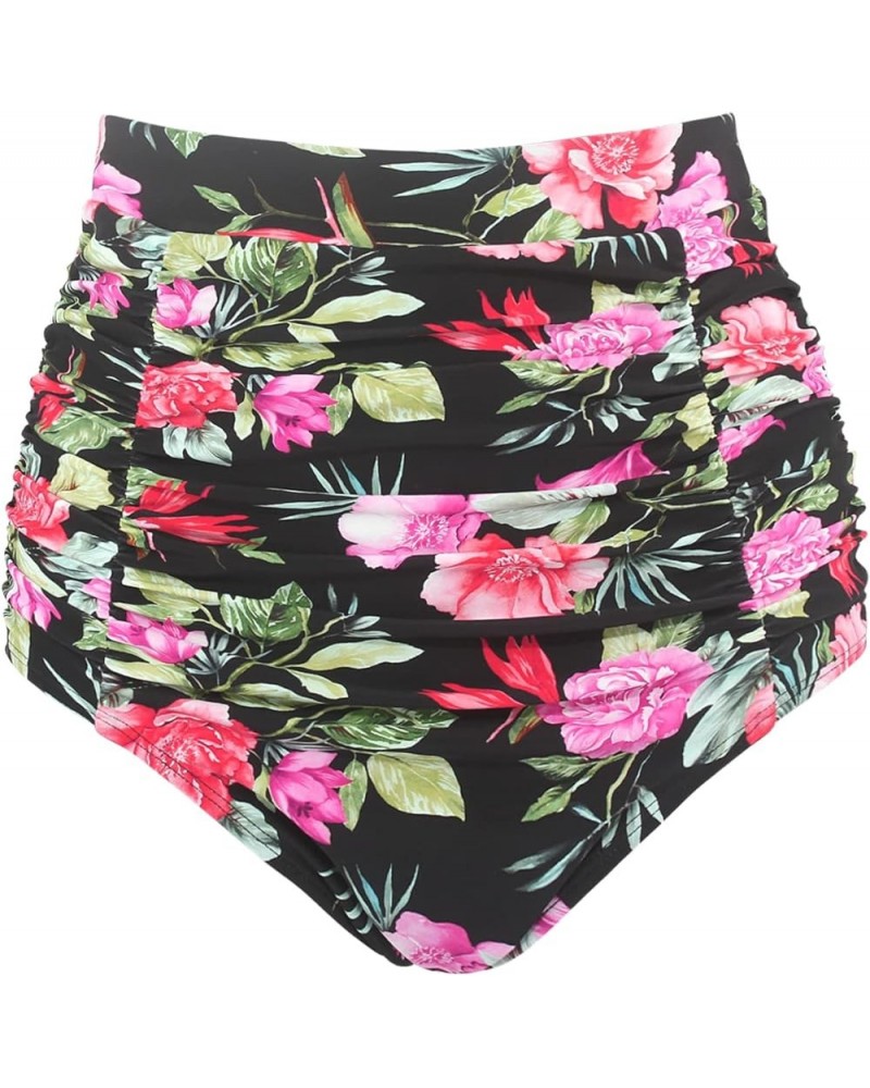 Women's Ruched Bikini Bottom Peony Print $12.74 Swimsuits