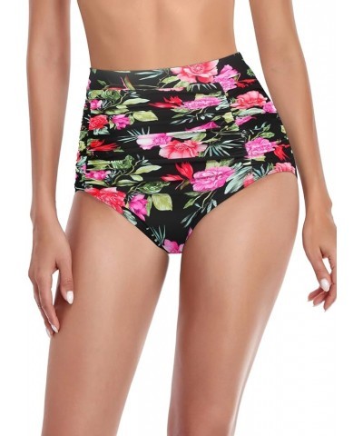 Women's Ruched Bikini Bottom Peony Print $12.74 Swimsuits