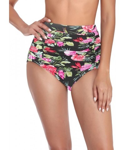 Women's Ruched Bikini Bottom Peony Print $12.74 Swimsuits