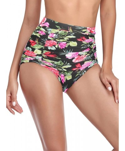 Women's Ruched Bikini Bottom Peony Print $12.74 Swimsuits