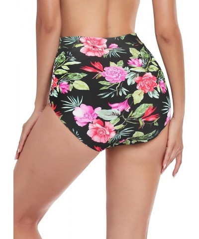 Women's Ruched Bikini Bottom Peony Print $12.74 Swimsuits