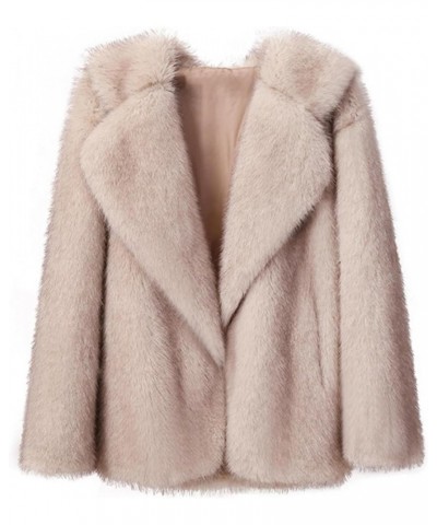 Warm Elegant Fur Coat,Women Luxury Faux Fur Coat Jackets Wrap Cape Shawl for Wedding Party Beige $46.14 Coats