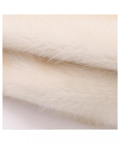 Warm Elegant Fur Coat,Women Luxury Faux Fur Coat Jackets Wrap Cape Shawl for Wedding Party Beige $46.14 Coats