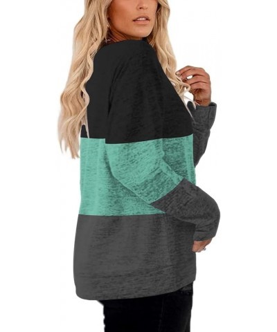 Women's-Plus-Size-Sweatshirts Long Sleeve Tops Crewneck Shirts Casual Tunics XL-4XL Color Block_a $17.69 Tops