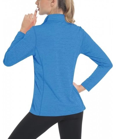 Women's Long Sleeve Shirts Quarter Zip Pullover UPF 50+ Sun Protection Golf Shirts Rash Guard UV SPF Tops Sea Blue $14.78 Others