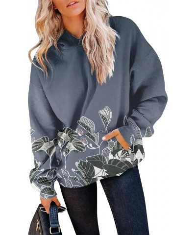 Long Sweaters For Women Women's Autumn And Winter Printed Pullover Hooded Sweatshirt Long Sleeve Fashion Sweatshirt 1-royal B...