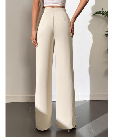 Women's Tall Size High Waist Seam Straight Leg Pants Casual Elegant Dress Pant Work Trousers Solid Apricot Tall XS $25.64 Pants