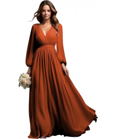 Women's Bridesmaid Dresses with Sleeves V Neck Long Slit Formal Evening Party Gown White $30.55 Dresses