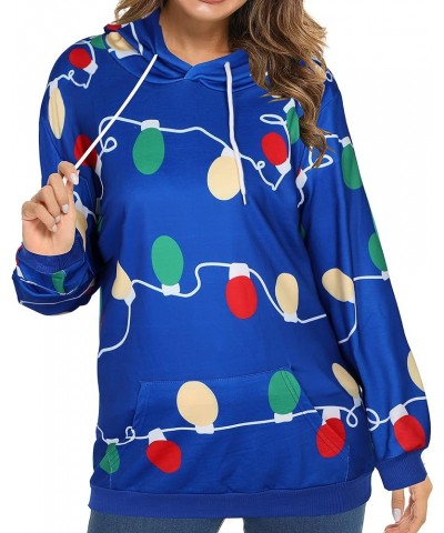 Christmas Sweatshirt Women Snowflake Graphics Hoodie with Pocket Xmas Pullover Tops Blue $12.99 Hoodies & Sweatshirts