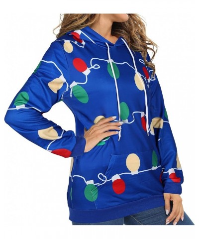 Christmas Sweatshirt Women Snowflake Graphics Hoodie with Pocket Xmas Pullover Tops Blue $12.99 Hoodies & Sweatshirts