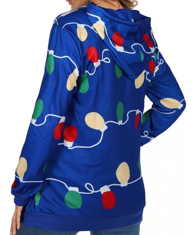 Christmas Sweatshirt Women Snowflake Graphics Hoodie with Pocket Xmas Pullover Tops Blue $12.99 Hoodies & Sweatshirts