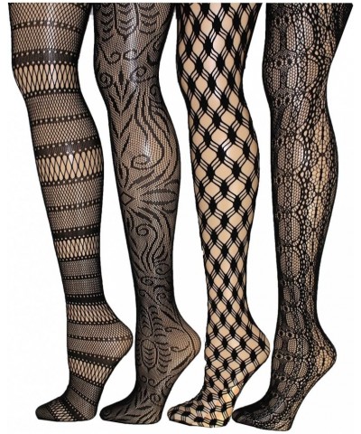 4 Pack Sexy Fishnet Stocking Tights Hosiery For Women Extended Sizes 4-d $10.75 Socks