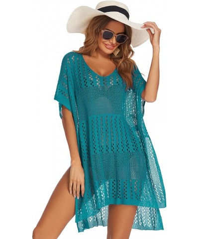 Beach Swimsuit Cover Up Womens Sexy Bikini Crochet Bathing Suit Summer Pool Swimwear Dress Blue Green $10.19 Swimsuits