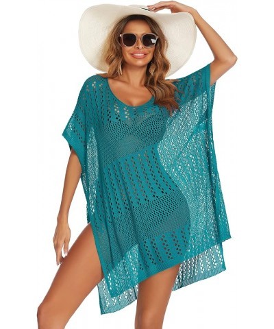 Beach Swimsuit Cover Up Womens Sexy Bikini Crochet Bathing Suit Summer Pool Swimwear Dress Blue Green $10.19 Swimsuits