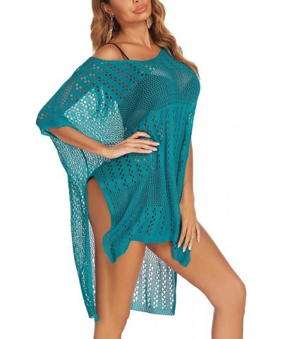 Beach Swimsuit Cover Up Womens Sexy Bikini Crochet Bathing Suit Summer Pool Swimwear Dress Blue Green $10.19 Swimsuits