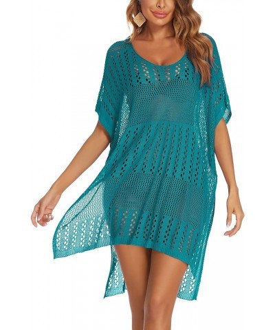 Beach Swimsuit Cover Up Womens Sexy Bikini Crochet Bathing Suit Summer Pool Swimwear Dress Blue Green $10.19 Swimsuits