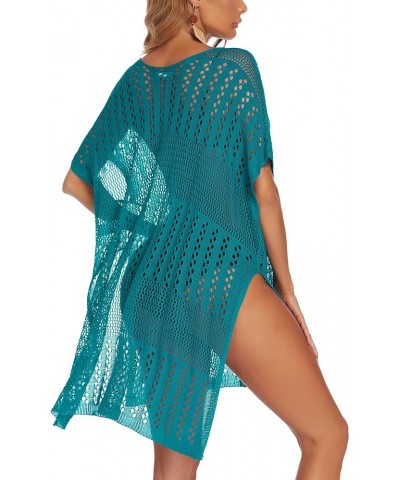 Beach Swimsuit Cover Up Womens Sexy Bikini Crochet Bathing Suit Summer Pool Swimwear Dress Blue Green $10.19 Swimsuits