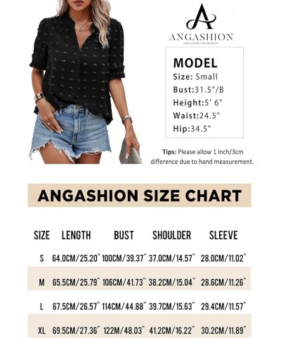 Womens Tops, Summer Casual Short Sleeve V Neck Solid Flowy Top Loose Tunic Blouses Shirts 2393black $14.72 Tops