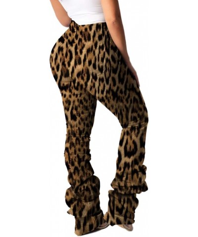 Womens Leopard Print Skinny Jeans Classic Pleated High Waist Jeans Casual Trousers,Yellow,L XX-Large Yellow $22.41 Jeans