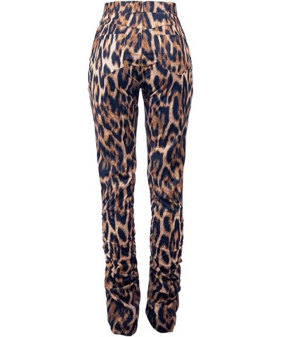 Womens Leopard Print Skinny Jeans Classic Pleated High Waist Jeans Casual Trousers,Yellow,L XX-Large Yellow $22.41 Jeans