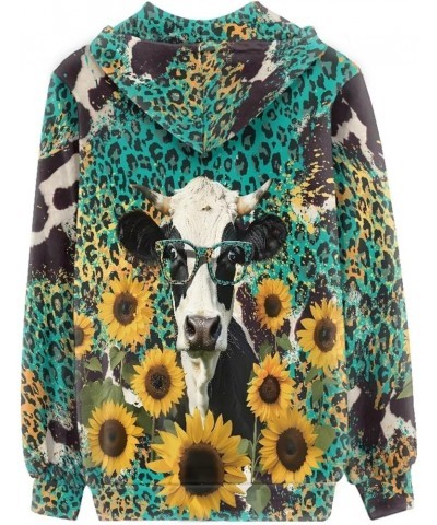 Womens Hoodies Zip Up Lightweight Long Sleeve Thin Hooded Sweathsirt Trendy Jacket Sunflower Cow Leopard $15.58 Hoodies & Swe...