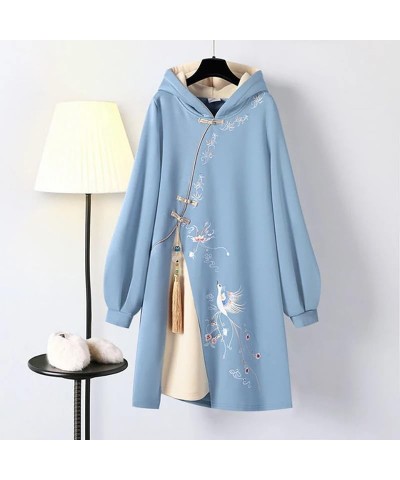 Women' Winter Chinese Style Hoodies Sweatshirt Dress Hanfu Long Sleeve Embroidery Thicken Cheongsam Plus Size S3 $21.23 Hoodi...