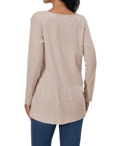 Shirts for Women Long Sleeve Casual Loose Fit Tunic Tops For Leggings Khaki $12.00 Tops